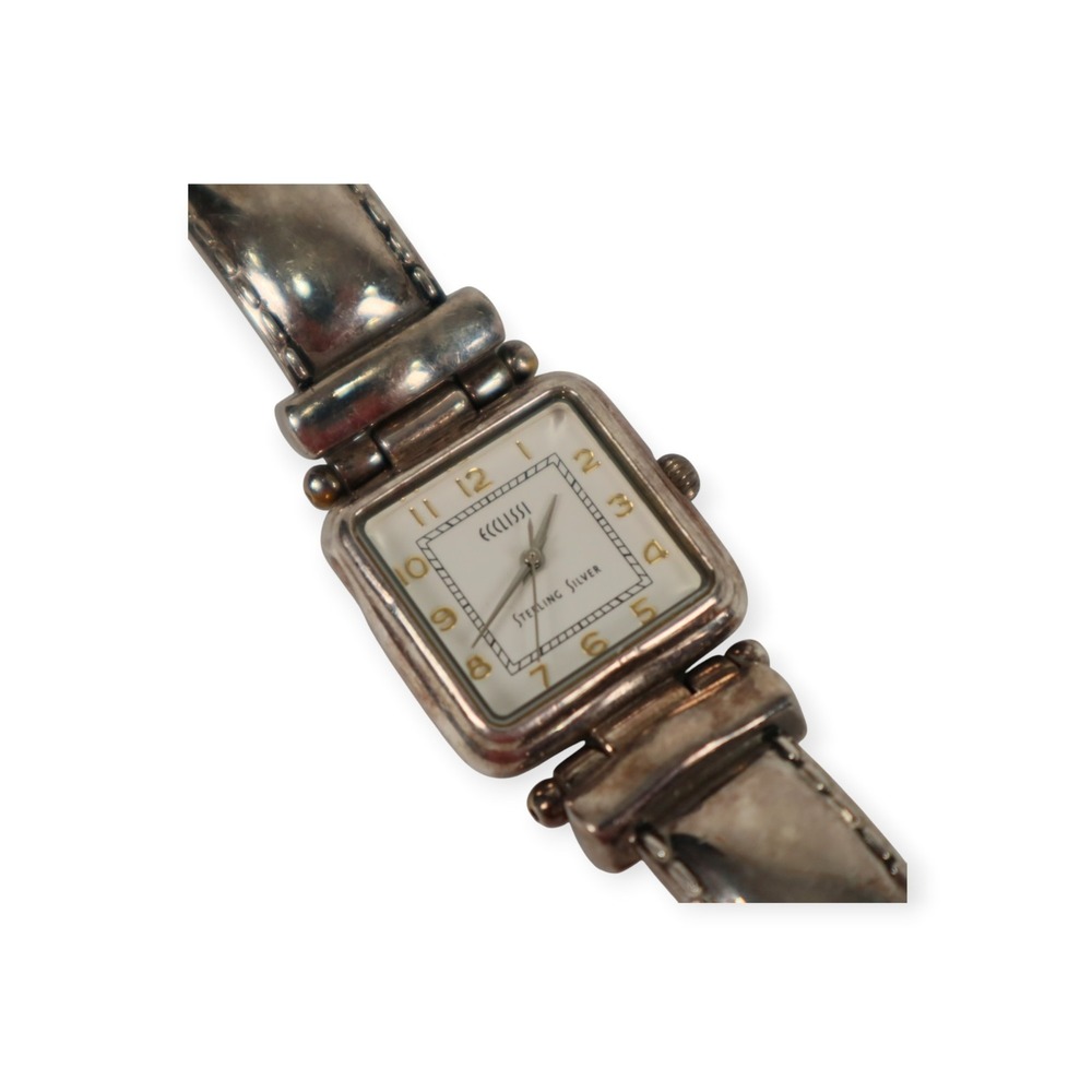 Ecclissi Sterling Silver and Leather Watch - Needs Battery - Picture 4 of 10